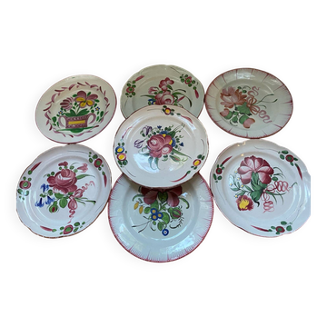 Assiettes fleurs anciennes