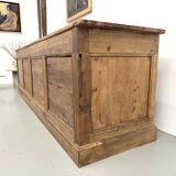 Very large pine trade counter, circa 1920.