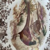 Large antique English plate Palissy - Worcester Game Series - Pheasants