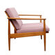 Scandinavian pink armchair in beech wood - 1960s