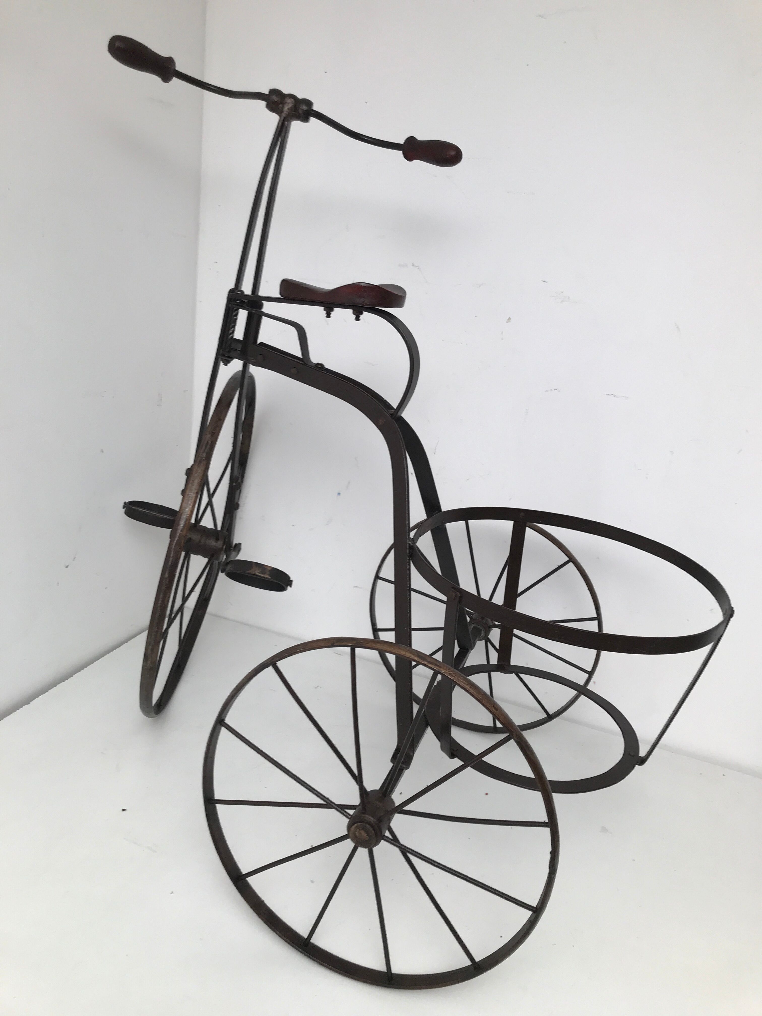 Old wood wrought iron tricycle bike