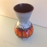 Gray and Red 60s/70s ceramic vase