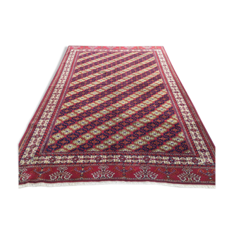 Fine Antique Turkmen Rug Wool Oriental Hand Made Rug 245x162cm Persian Vintage