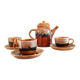 Hawaiian decor coffee service from the Sarreguemines faience factories / vintage 60s-70s