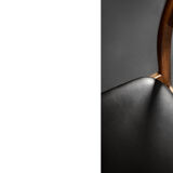 Vintage Mid-Century Modern Scandinavian Teak & Vinyl Dining Chairs, 1960s, Set of 4