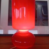 Lampe Ikea vintage fait main rouge