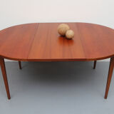 1960s extendible  round dining table in teak