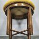 1930s Czech Art Deco Beechwood Stool with Bouclé Upholstery