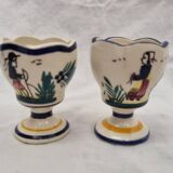 Egg cups earthenware Hb Henriot Quimper