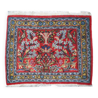 Tapis vintage fait main Tabriz persan 46cm x 54cm (années 1950)