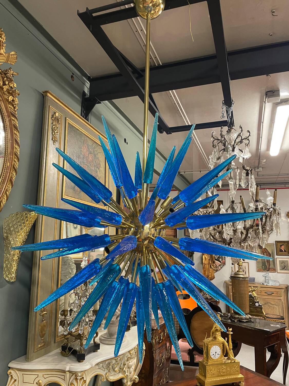 Large murano glass chandelier sputnik style 12 lights