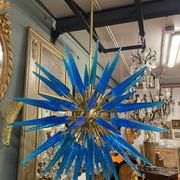 Important lustre en verre de murano style spoutnik 12 lumières