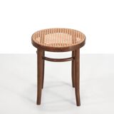 Vintage stool with rattan seat