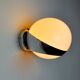 SPACE-AGE WALL LIGHT BY MARCA SL, WHITE OPALINE, SPAIN,