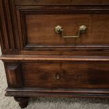 19th century Louis XVI style chest of drawers, white marble, fluted 4 drawers