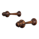 Pair of vintage turned wood coat hooks – sculpted knobs