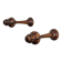 Pair of vintage turned wood coat hooks – sculpted knobs