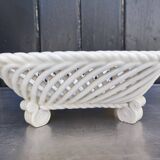 Vintage basket, woven ceramic fruit bowl