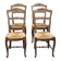Set of 4 vintage BAUMANN chairs in oak and straw – Authentic