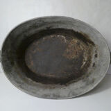 Old basin bath galvanized zinc oval