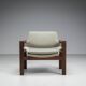 Fauteuil lounge en wengé de milieu de siècle