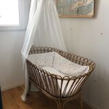 Vintage rattan cradle