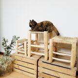Stool Beldi medium wood