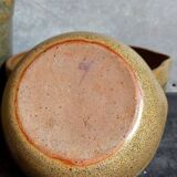 Three nesting pottery salad bowls in glazed stoneware
