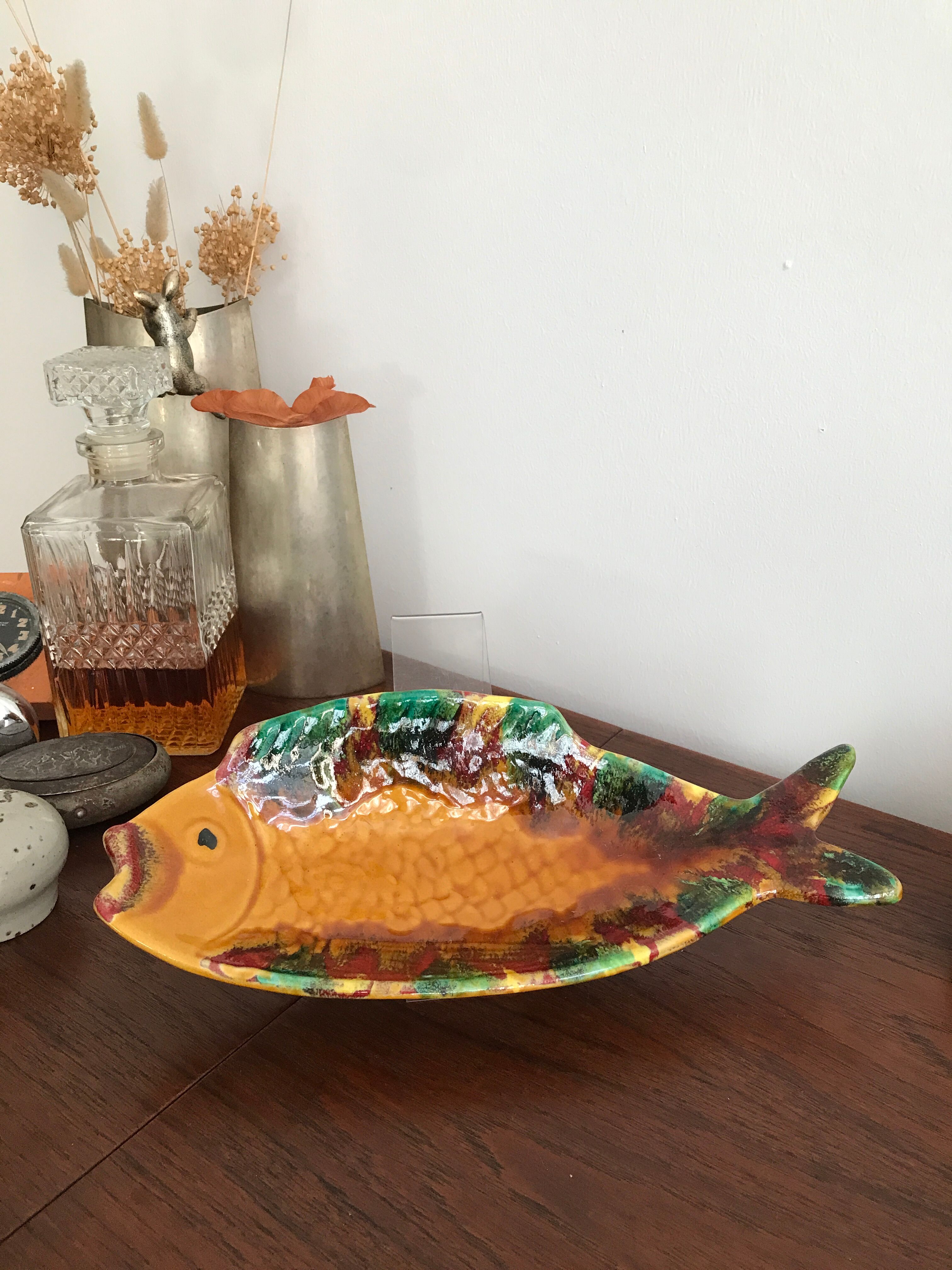 Zoomorphic fish pocket tray, Vallauris, ceramics