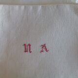 5 serviettes en coton dammasè monogrammees NA