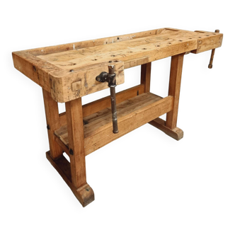 Old workbench beech wood side table bathroom furniture