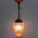 Vintage hanging lamp with glass shade