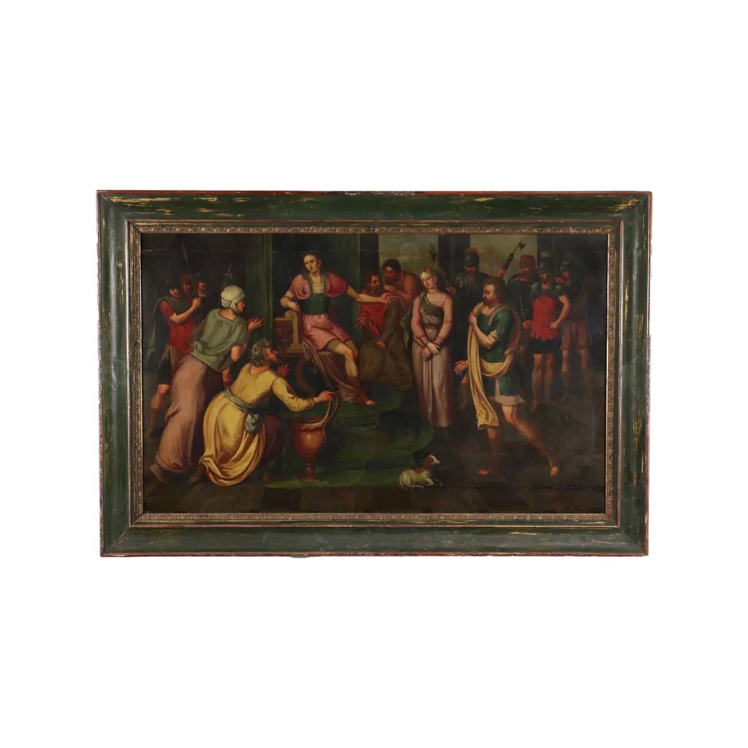 The Continence of Scipio, oil on panel, Italy 17th century.
