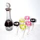 Saint-Louis Bristol Joseph overlay red crystal decanter and 6 liqueur glasses