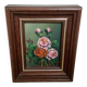 Mini tableau bouquet de fleurs huile sur panneau