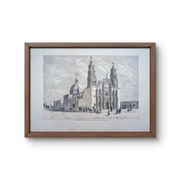 Cathedral of Chihuahua, Mexico. Printed illustration from 1861.