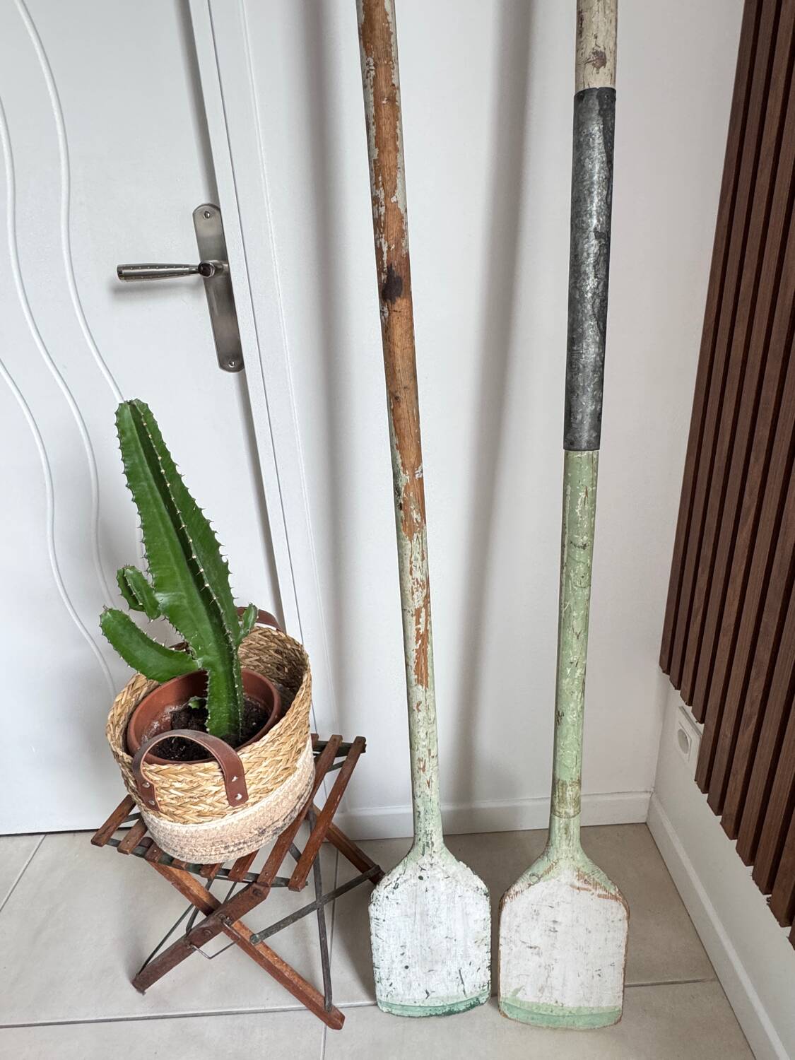Ancien lot de trois rames en bois vintage