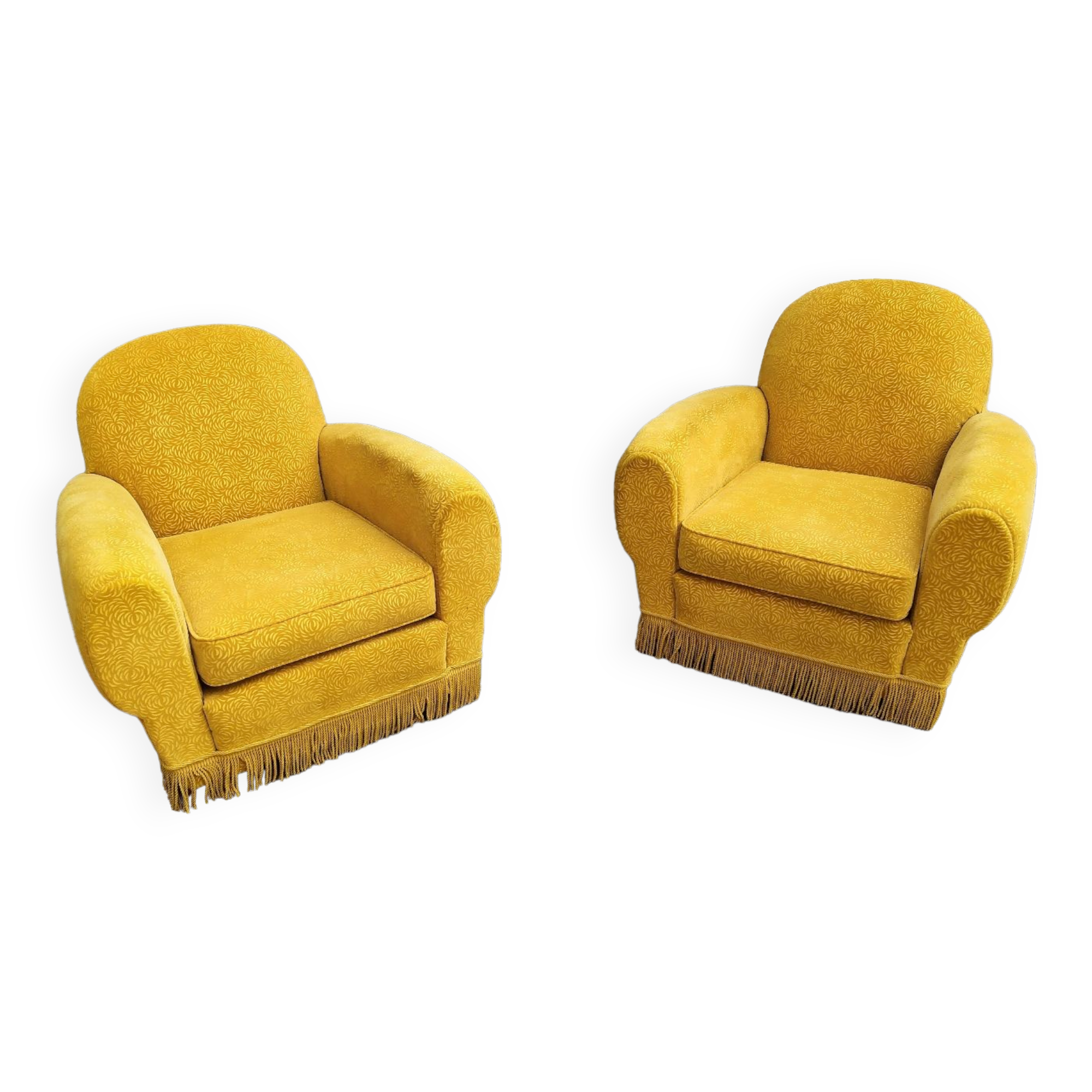 Pair of mustard club chairs