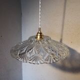 Vintage molded glass pendant light