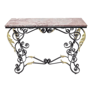Console en fer forgé - feuilles