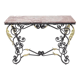 Wrought iron console with golden acanthus leaves, 1950