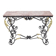 Wrought iron console with golden acanthus leaves, 1950
