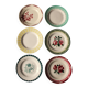 Set of 6 mismatched Art Deco red green yellow dinner plates Digoin