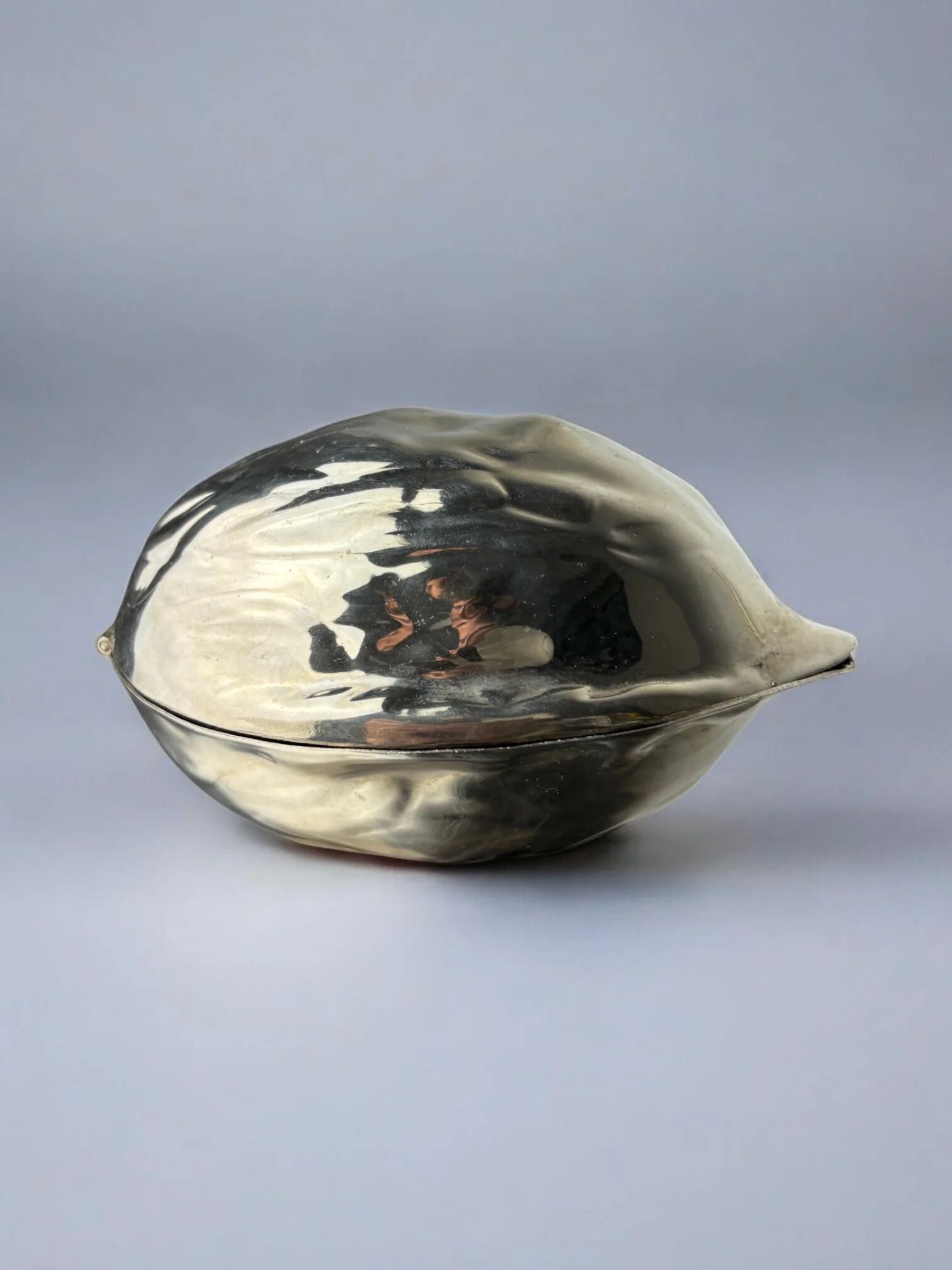 Silver plated walnut jewellery box, Italy, 1970s
