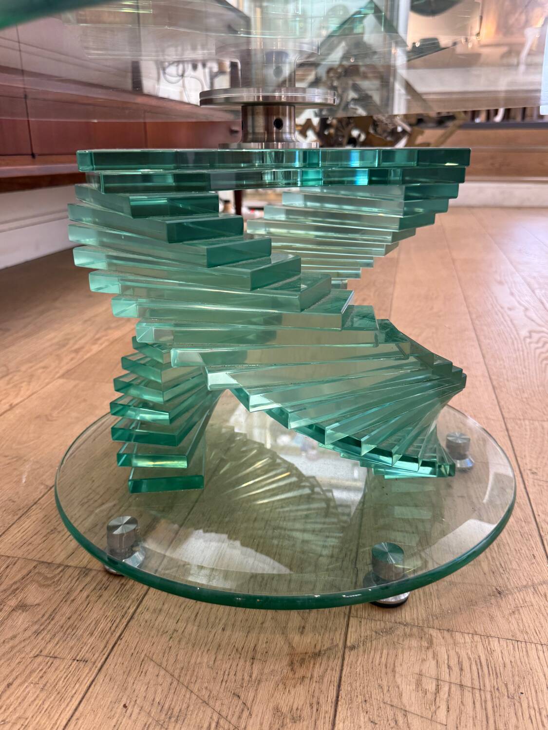 Glass coffee table, France, circa 1980