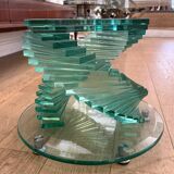 Glass coffee table, France, circa 1980