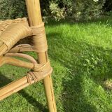 Vintage rattan and wicker armchair