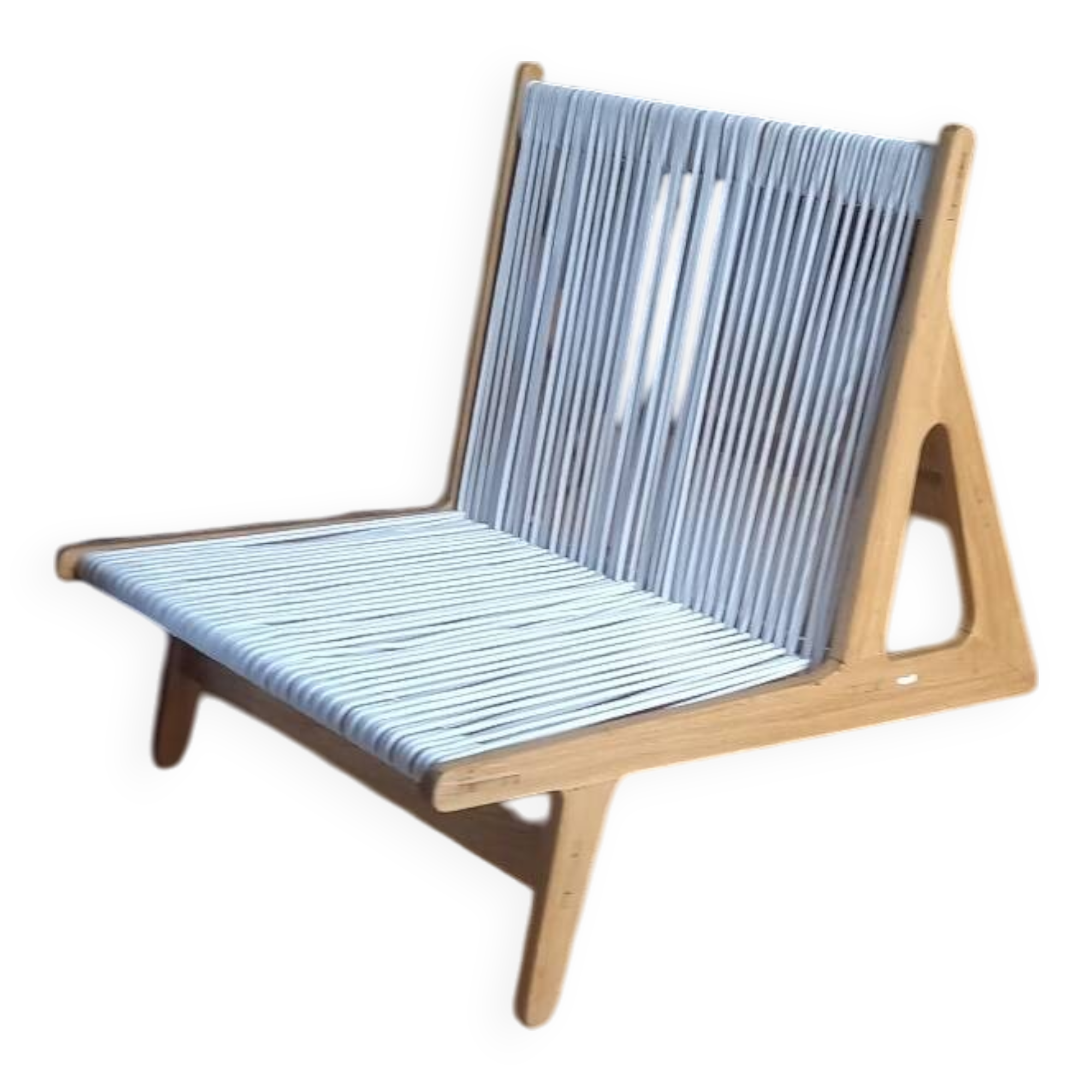 Wooden and rope armchair