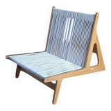 Wooden and rope armchair
