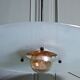 Frosted glass and gold metal suspension, Italy circa 1980.